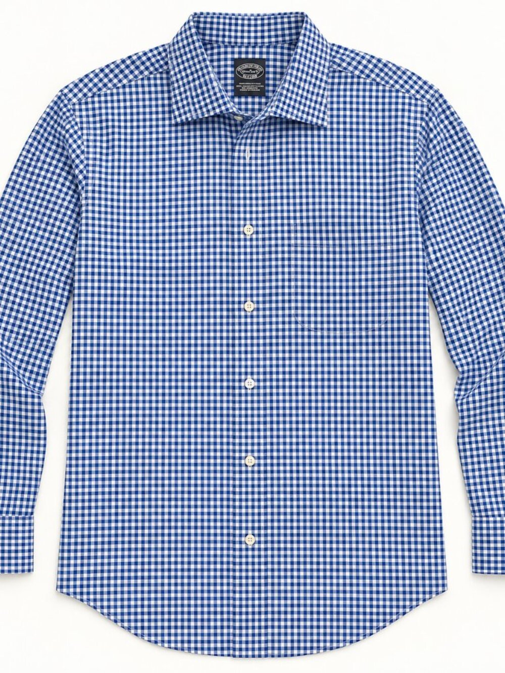 Brooks Brothers Blue Gingham Shirt 18.5 34/35